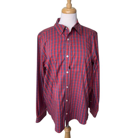 TOAD  & CO Insect Shield Long Sleeve Button Up Red Plaid - Picture 1 of 6